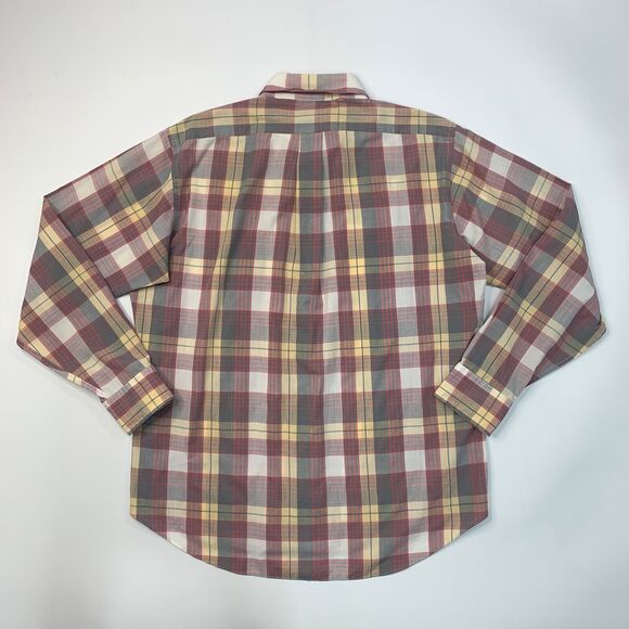 Vintage Chaps Ralph Lauren Shirt Mens L Large Plaid Pinpoint Collar Button Down - Picture 6 of 9